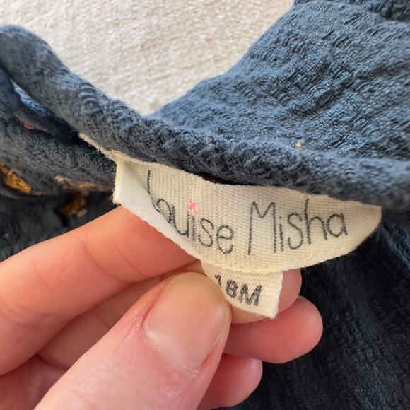 Louise Misha Blue Embroidered Dress GUC 18mo - Picture 4 of 7